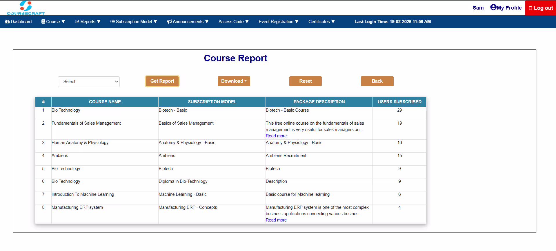 Course Report